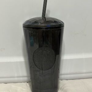 Starbucks Black Tumbler with Lid and Straw